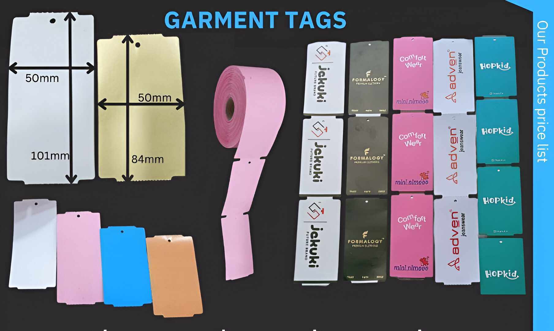 garments tag roll